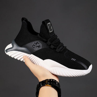 Men's Low-top Casual Fly Woven Mesh Shoes Flying Woven Breathable Soft Sole Sneakers Men's Lightweight Cheap Running Shoes