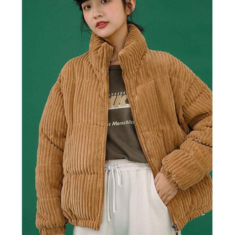 Corduroy Down Padded Jacket Women's Winter Thick Loose Cotton-padded Jacket Cotton-padded Jacket Short Bread Clothing Trend