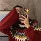 Christmas Theme Women WinterBall Tassel Knitwear Pullover Red Crew Neck Loose Jumper Top