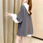 Mid-length Sweater Winter Fashion Letter Printing Solid Color Middle School Student Women's Jacket