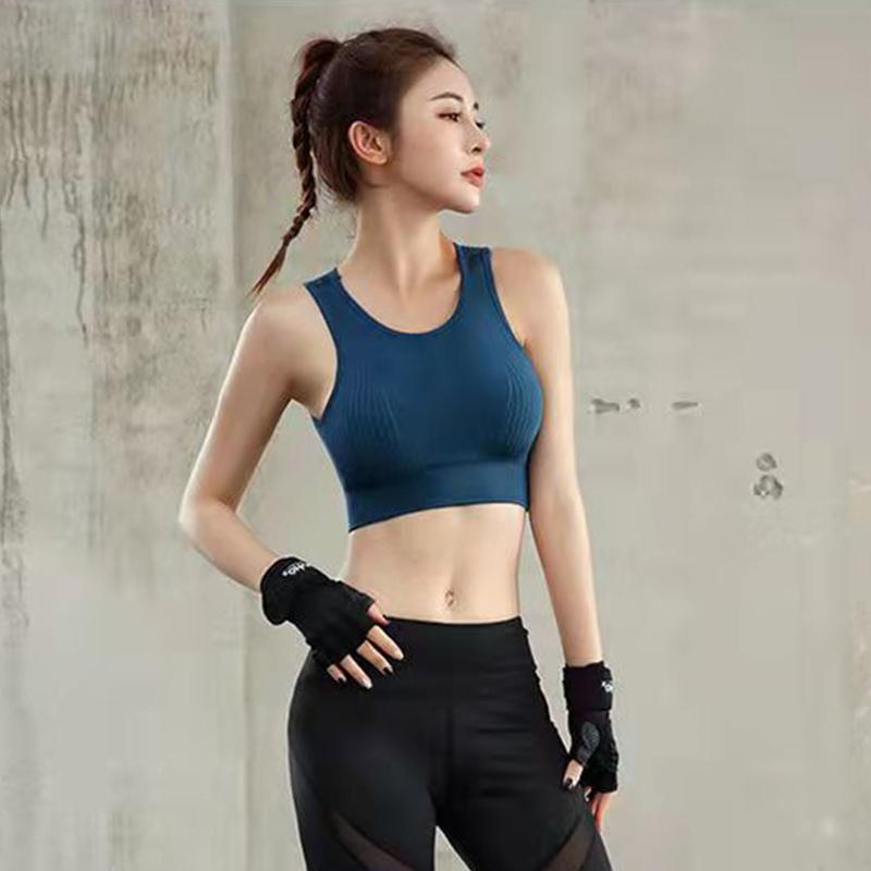 Women's Sports Bra No Underwire Shock Quick Dry Underwear Anti-gathering Stereotyped Beauty Back Hollow Vest with Removable Chest Pad Yoga Vest