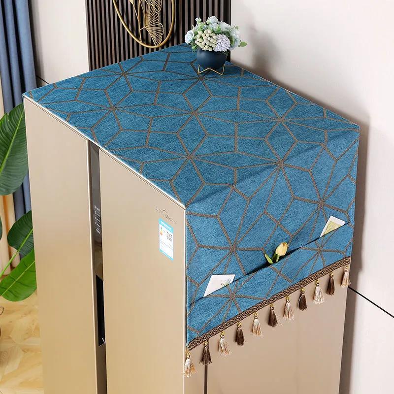 Refrigerator Cover Cloth Top Dust Cover Double Door Dustproof Single Door Protection Cover Towel Cover Curtain Towel Cover Dustproof Cloth