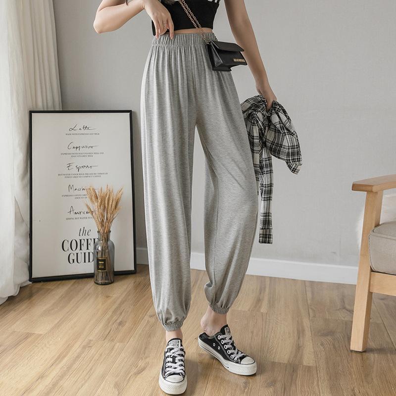 Modal Summer Korean Version of The High-waisted Thin Harem Trousers Waist Pants Student Loose-fitting Trousers