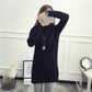 Mid-length Knitted Slim-fit Sweater, Solid Color Padded Bottoming Shirt, Round Neck Dress In Autumn and Winter