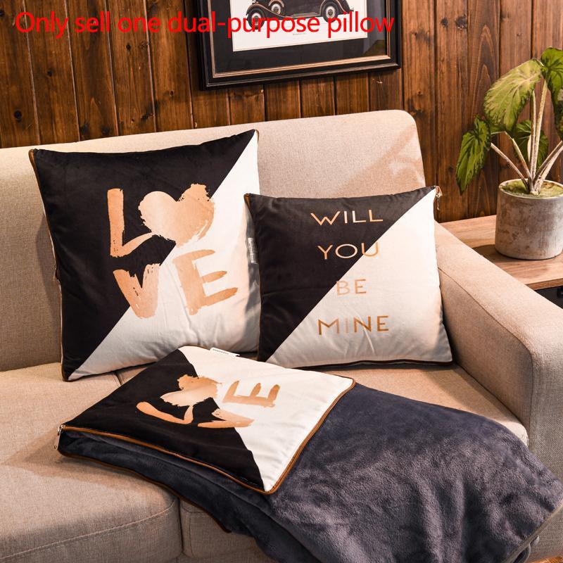 Winter Coral Velvet Pillow Dual-use Pillow Variable Quilt Home Sofa Pillow Car Warm Artifact