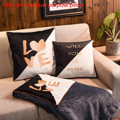 Winter Coral Velvet Pillow Dual-use Pillow Variable Quilt Home Sofa Pillow Car Warm Artifact
