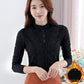 Fashion Trend Ladies Lace Sweater Autumn and Winter Slim Sexy Plus Velvet Thick Warm Blouse