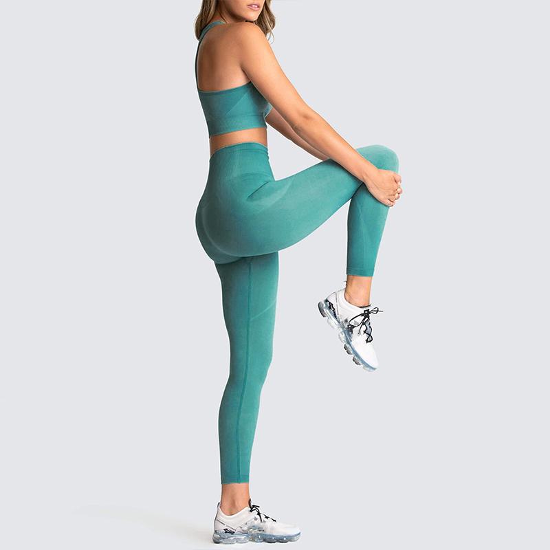 Sports Outfit Fitness Set Athletic Wear Yoga Clothing Set Sports Suit Women Sportswear Seamless Knit Hips Sports Yoga Set Fitness Bra Vest Set