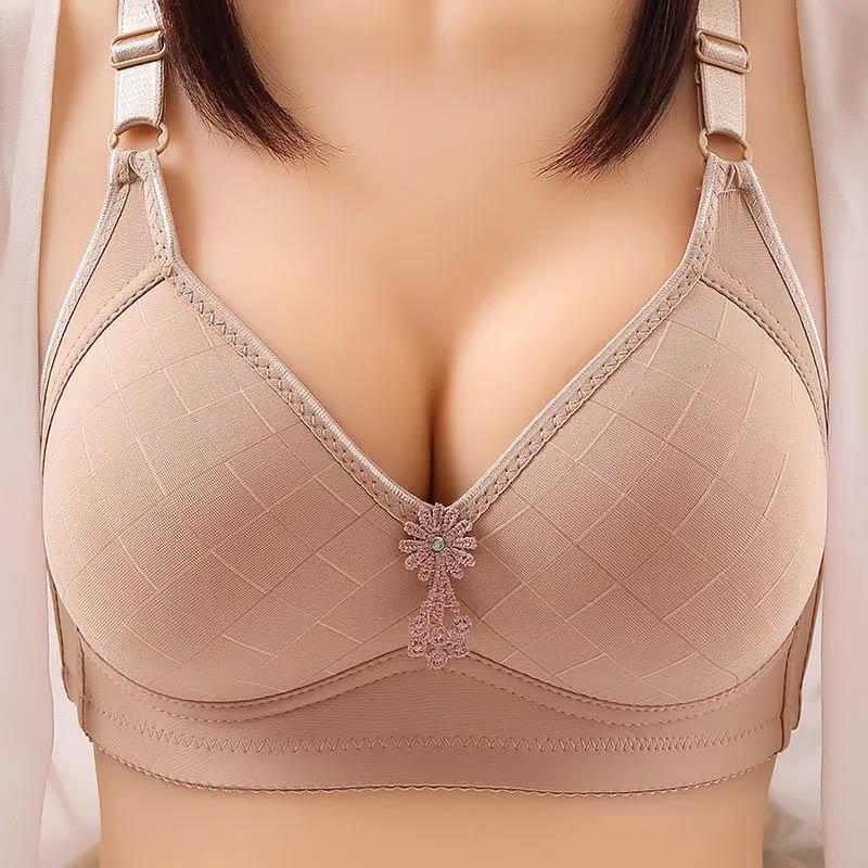 Thin Bra No Steel Ring Sexy Comfortable No Trace Adjustable Push Up Underwear Large Size Breathable Lightweight Ladies Bra