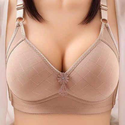 Thin Bra No Steel Ring Sexy Comfortable No Trace Adjustable Push Up Underwear Large Size Breathable Lightweight Ladies Bra