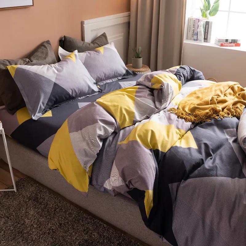 Four-piece Bed Sheet Quilt Cover Student Dormitory Single Bed Bedding Washed Cotton Quilt Cover Sheet 1.8m
