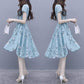 Pofulove S-3XL Women O-neck Off Shoulder Chiffon Polka Dot Dress Slim Sexy Mid-length A-line Dress