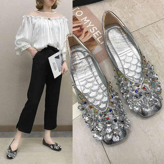 Plus Size 35-40 Summer Women Outdoor Shallow Mouth Flat Bohemian Beach Wear-resistant Non-slip Office Lady Lace PU Leather Shoes