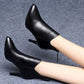 High Heels Women Ankle Boots Pointed Toe Zip Footwear Leather Female Boot Shoes Woman Winter
