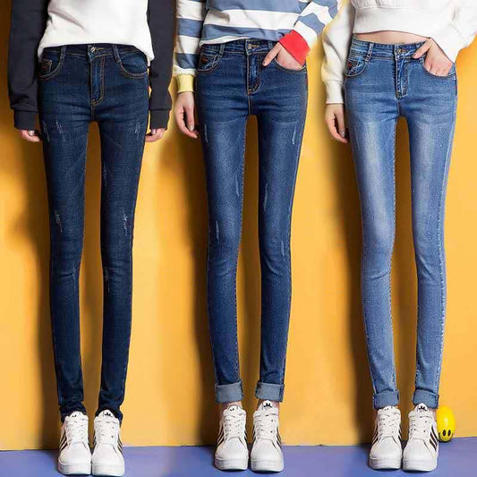 High Waist Jeans For Women Slim Stretch Denim Jean Bodycon Bandage Skinny Jeans Woman