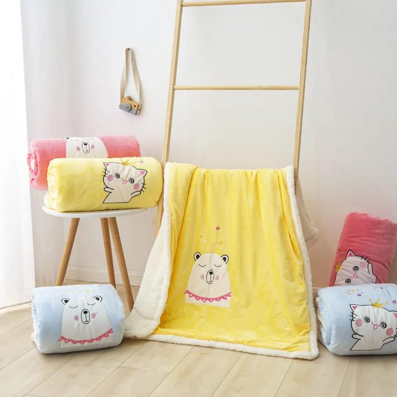 Winter Plush Warm Baby Quilt Newborn Baby Quilt Small Wool Blanket Children's Quilt Thickened In Autumn and Winter