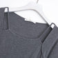 Short Solid Color Long Sleeve T-Shirt Female Student Drawstring Sling Long Sleeve Top Women