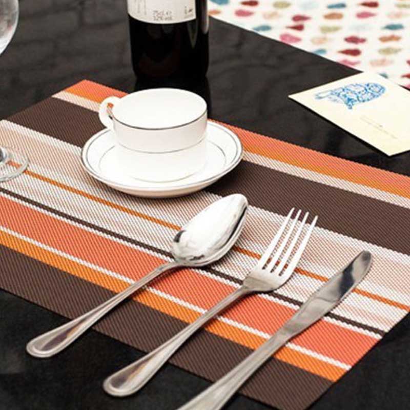 16pcs Washable Table Mats Non-slip Heat-insulation PVC Placemat for Dining Table Kitchen Accessories