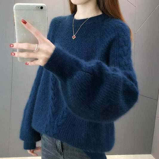 Round Neck Pullover Sweater Ins Women's Forest Loose Outer Wear Autumn and Winter New Lazy Style Knitted Bottoming Shirt