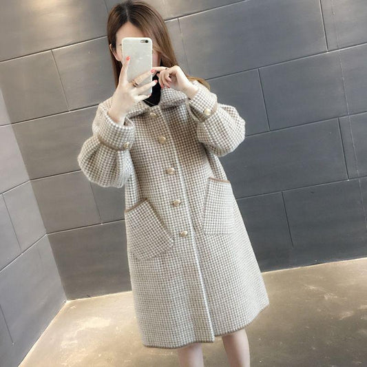 Faux Mink Coat Sweater Cardigan Autumn and Winter Wear Loose Long Coat Coat Female
