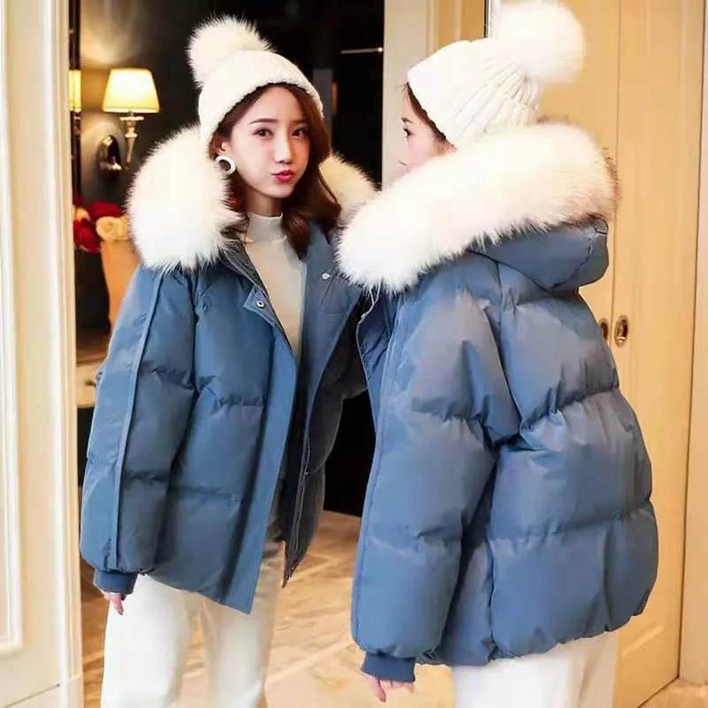 Women's Short Cotton Coat Students Loose Fashion Casual Cotton Coat Thick Bread Coat