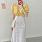Two-piece Small Fresh Jacket Temperament Sweet Half-length Skirt Suit Female Short-sleeved Shirt + Half-length Skirt Lady Sweet Style Two-piece Suit