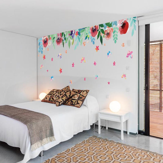 Floral Skirt Line Waist Line Pvc Waterproof Sticker Furniture Flower Wall Sticker Removable