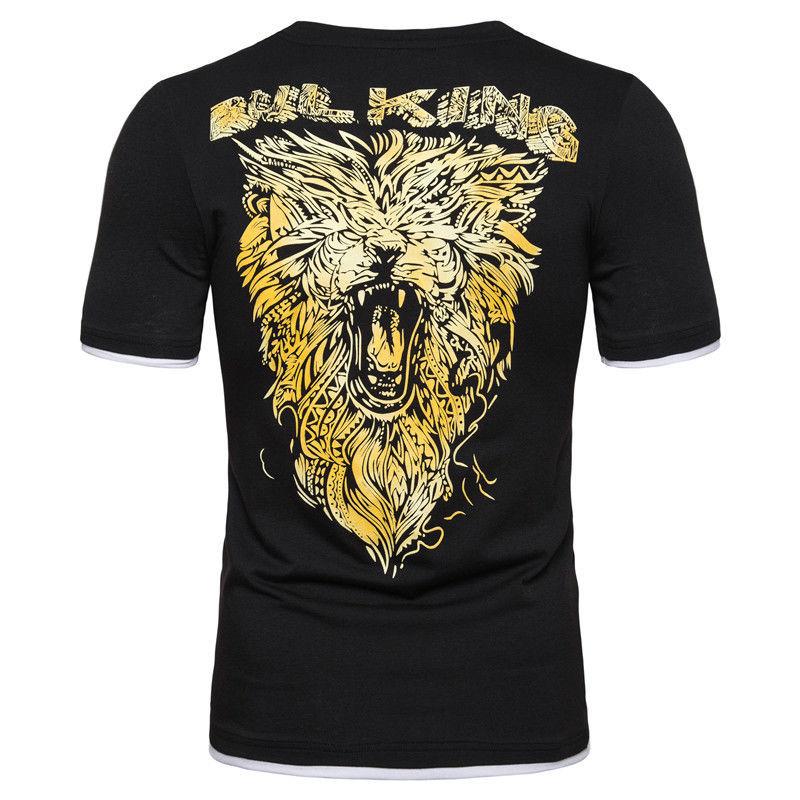 Summer Sports T-shirt Men's Loose Print Short-sleeved Trendy Tops
