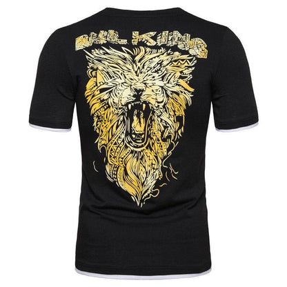 Summer Sports T-shirt Men's Loose Print Short-sleeved Trendy Tops