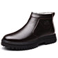 Winter Men's Genuine Leather Boots Wool Inner Thickening High-top Warm Ankle Boots  Business Leather Shoes Snow Boots