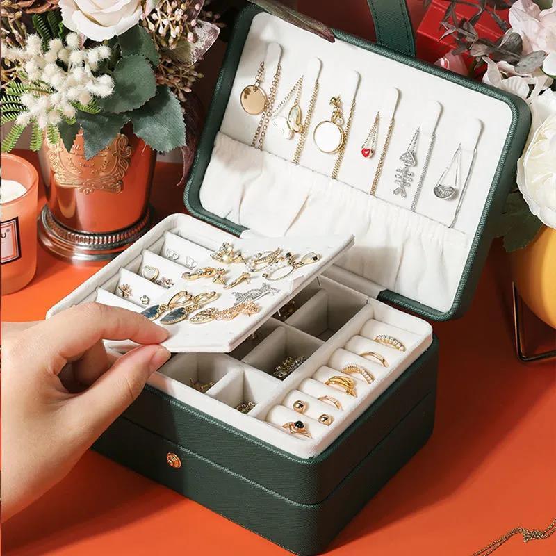 Three-layer Jewelry Storage Box Large-capacity High-end Ear Stud Drawer Jewelry Storage Box