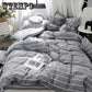 Bedding Set Nordic Cotton Duvet Cover Pillowcases Flat Fitted Bedsheet Twin Queen King Size