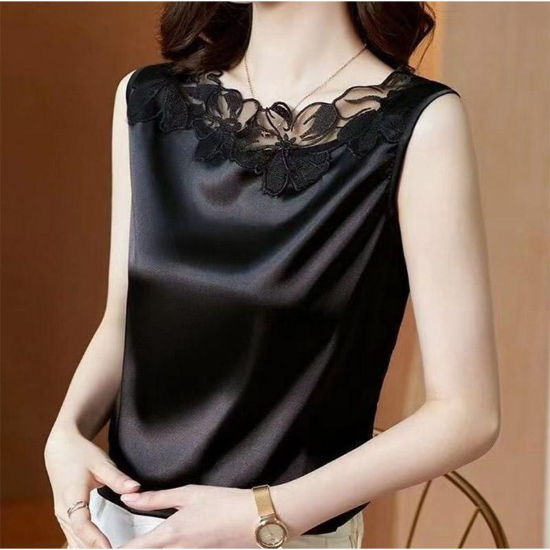Ladies Vest Suspenders Bottoming Shirt Lace Inside Plus Size Women's Clothing