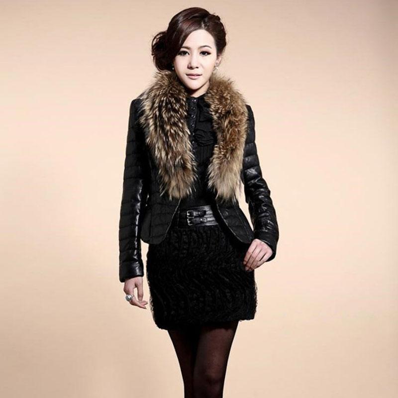 Faux Fur Jacket Short Fox Fur Fur All-in-one Women's Leather Jacket Plus Cotton To Keep Warm Slim Fur Short Jacket