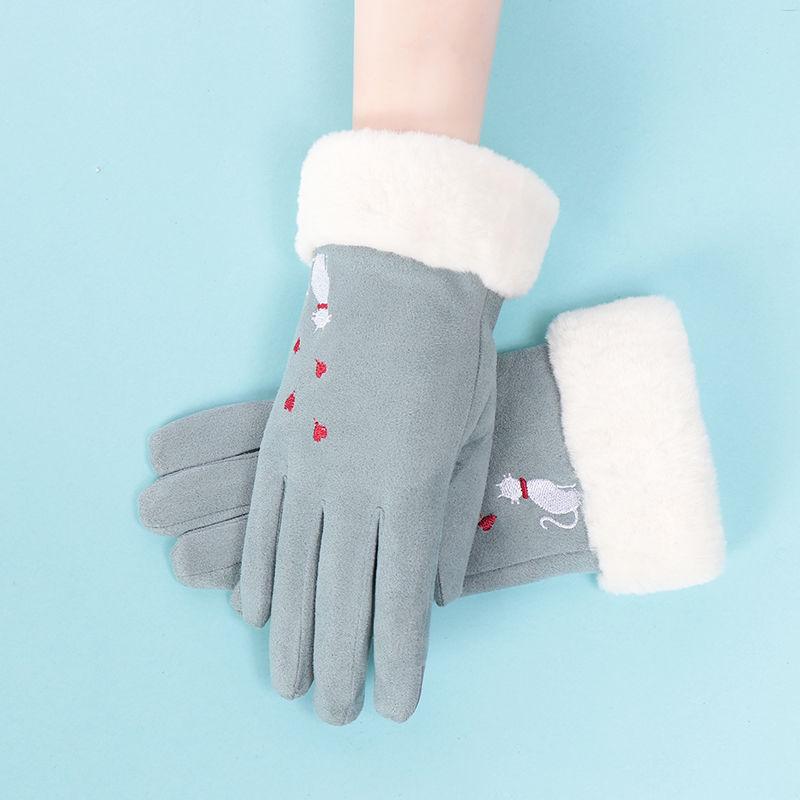 Winter Warm gloves Thick gloves Woman fashion gloves Plush Cotton gloves Windproof gloves