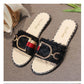 Summer sandals and slippers female Xia Ms. flat bottom hairy slippers wear fashion word drag female