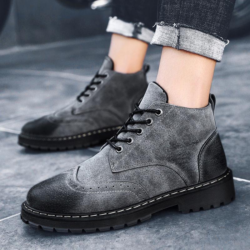Autumn Winter Man Martin Boots High Top Male Ankle Boots Men Shoes Lace Up Work Tooling Boots Retro