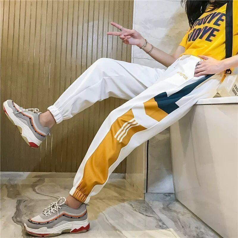 Plus Spring and Summer Handsome Hip-hop Pants Women Korean Style Trendy Student Loose Sweatpants Look Thin Casual and Versatile