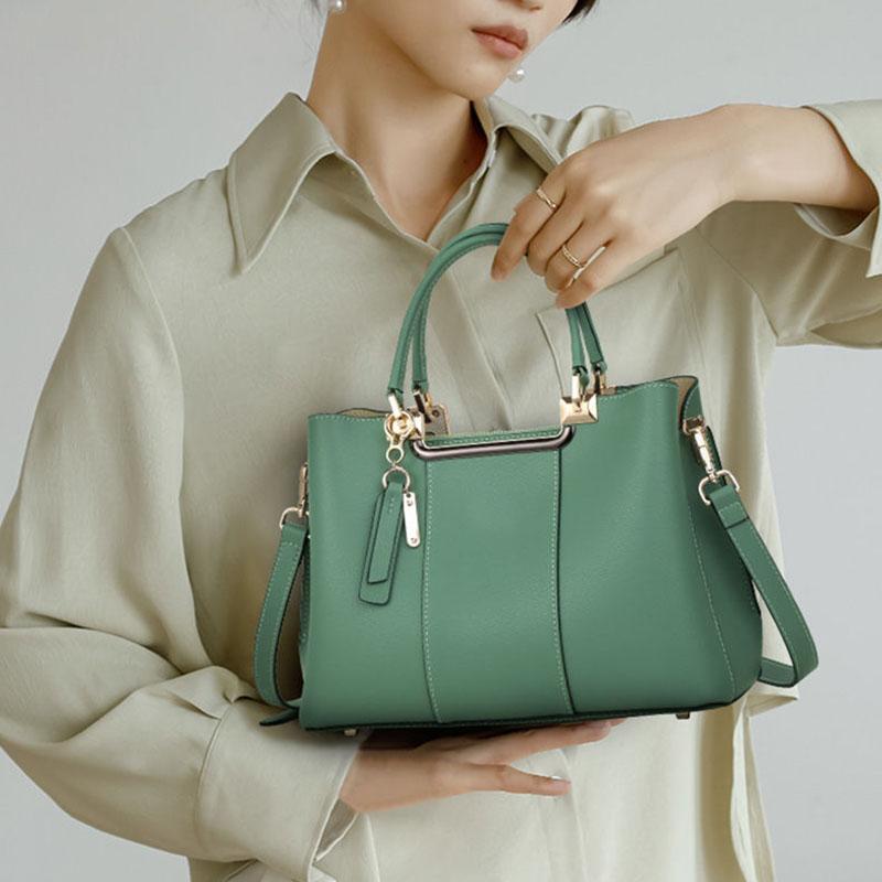 Women Luxury Top-Handle Bags Personality European Style Genuine Leather Handbags Large Capacity Crossbody Bag