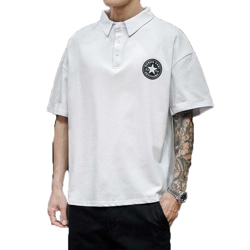 Short-sleeved T-shirt Men's Five-point Summer Sportswear All-match Lapel POLO Shirt Leads Loose Young People