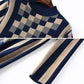 Autumn Winter Plaid Knitted Dress Women's Long  Bottoming Sweater Dress Slim High Neck Pullover Sweater with Sashes