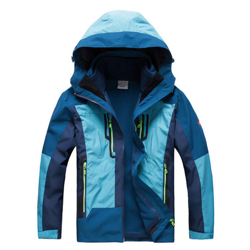 Men's and Women's Outdoor Sportswear Windproof Mountaineering Clothes Thick Hooded Detachable Two-piece Jacket Fleece Soft Shell Cycling Jersey