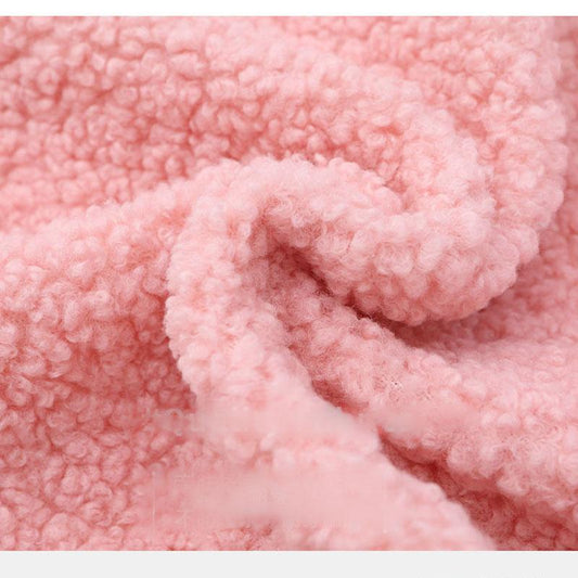 Girl Bear Autumn and Winter Plus Velvet Thick Wool Sweater Children's Warm and Windproof Winter Jacket