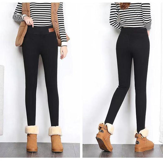 Leggings Women Winter Plus Velvet Thickening Outer Wear High Waist Thin Cotton Trousers Women Korean Warm Pants Feet Pants Women