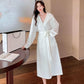 Pajama Party Bathrobe Female Long-sleeved Nightgown Female Spring and Autumn Pure Cotton Ladies Hotel Pajamas Bathrobe Robe Home Service