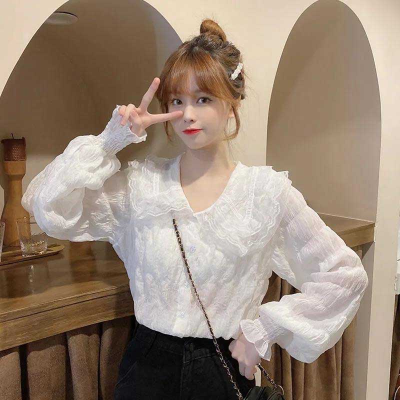 Spring Blouse Chiffon Shirt Women's Design Sense Niche Western Style Thin Shirt