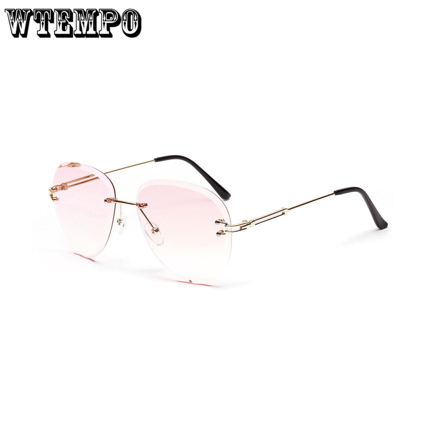 WTEMPO Sunglasses Men's Sunglasses women Borderless Diamond Cut Popular Sunglasses