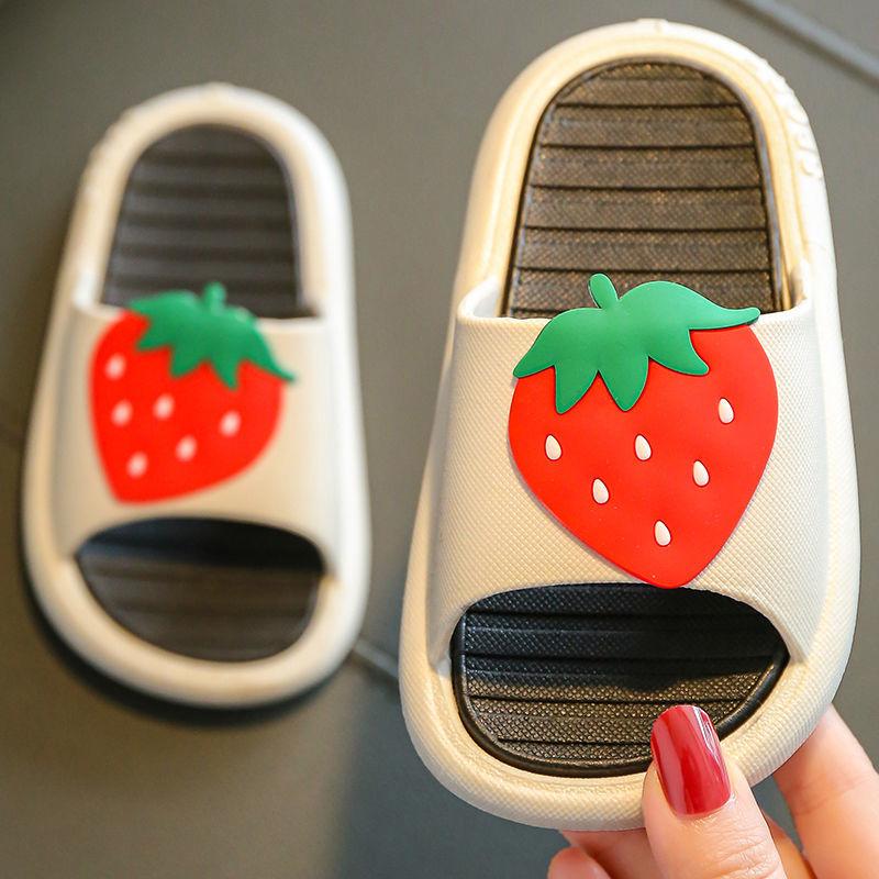 Children's Slippers Girls Cute Strawberry Non-slip Soft Bottom 3 Years Old Household Children's Sandals Slippers Summer