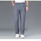 Middle-aged and Elderly Summer Thin Men's Ice Silk Elastic Loose Daddy Grandpa Plus Fat Plus Size Quick-drying Casual Trousers