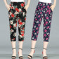 Cropped Pants Summer Thin Section Middle-aged and Elderly Women's Pants Large Size High Waist Casual Pants Straight Flower Pants
